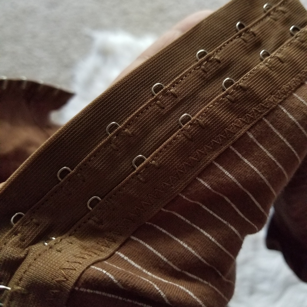 Vintage Connection 18 Brown Pinstripe Bustier Top - Picture 8 of 9